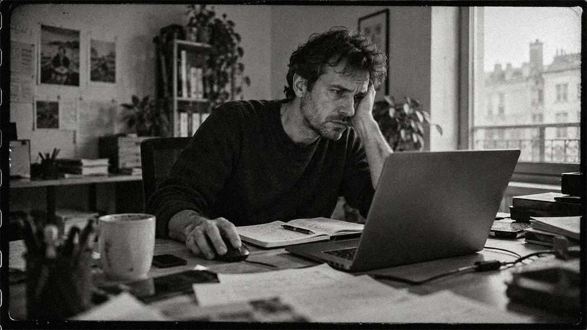 Professionnel devant un ordinateur portable attendant la réponse d’un fichier Excel devenu lent